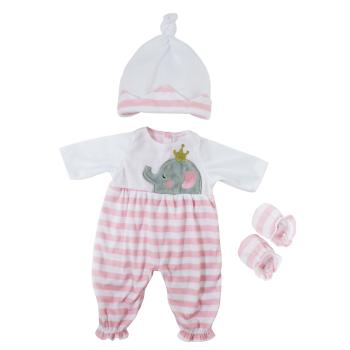 JC Toys/Berenguer - Berenguer Boutique - Pink Striped Long Onesie - Outfit